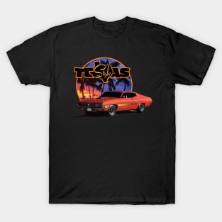 Texas-Style 1970 Torino Beach scene bold colors T-Shirt